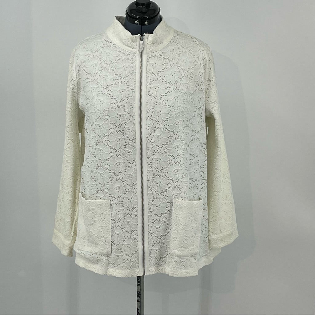 D&Co. Elegant White Lace Women's Jacket Size 2x